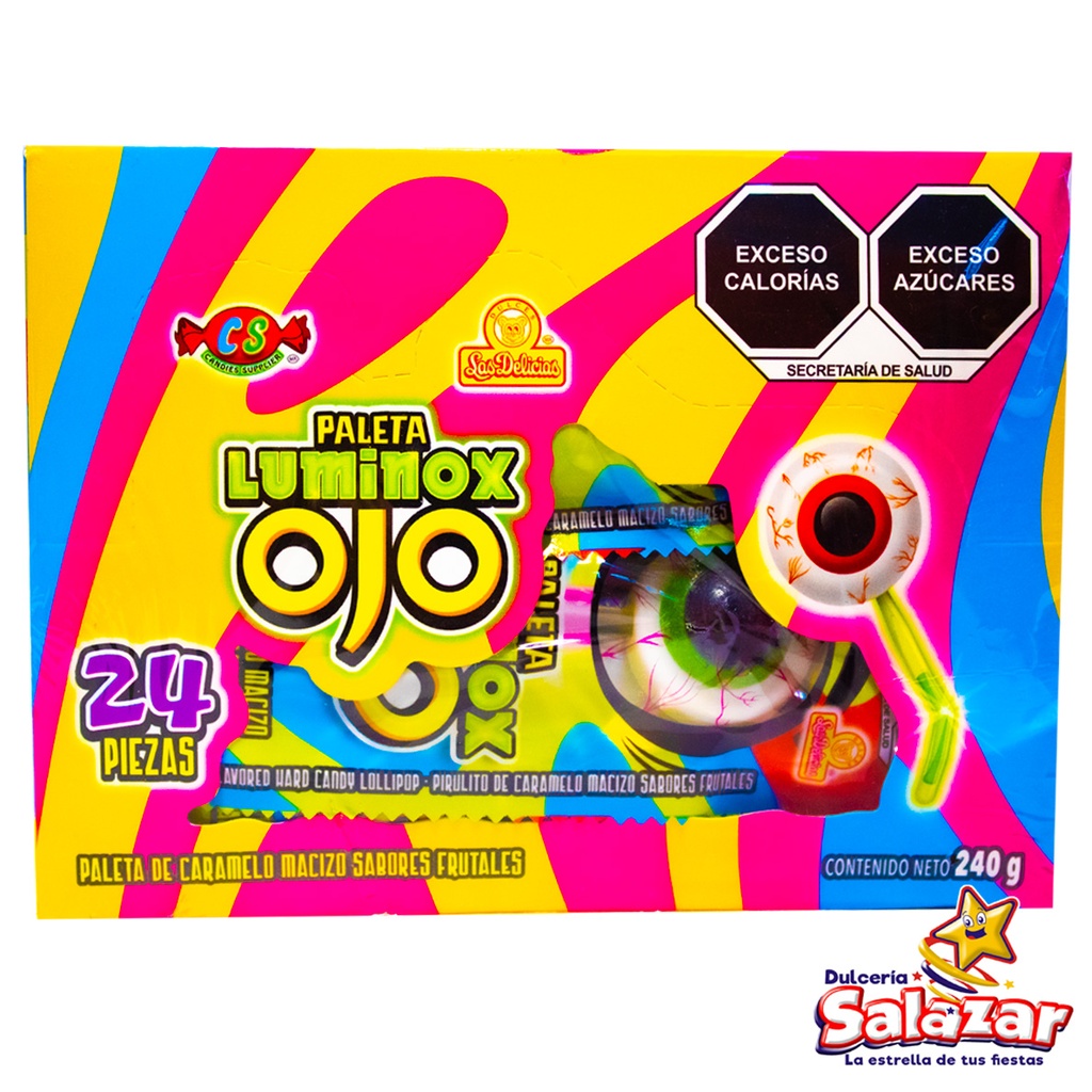 [DEL0026] PALETA LUMINOX OJO LAS DELICIAS -D.240G- "C/12/24"