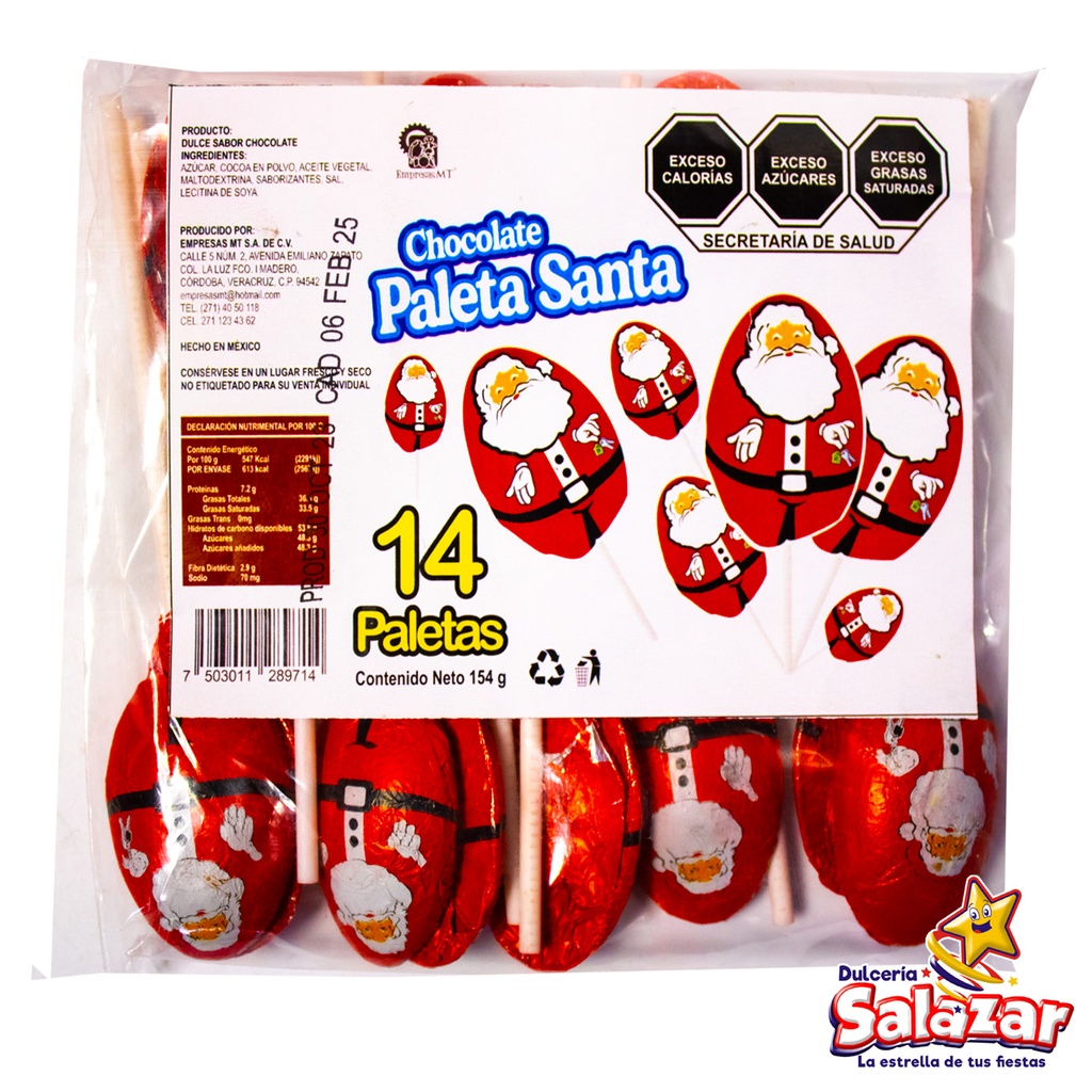 [MT0036] PALETA NAVIDEÑA SANTA -B.154G- "C/16/14"