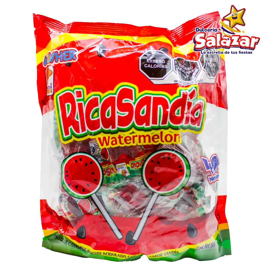 [ALV0002] PALETA PALETA RICA SANDIA ALVHER -B.600G- "C/24/40"