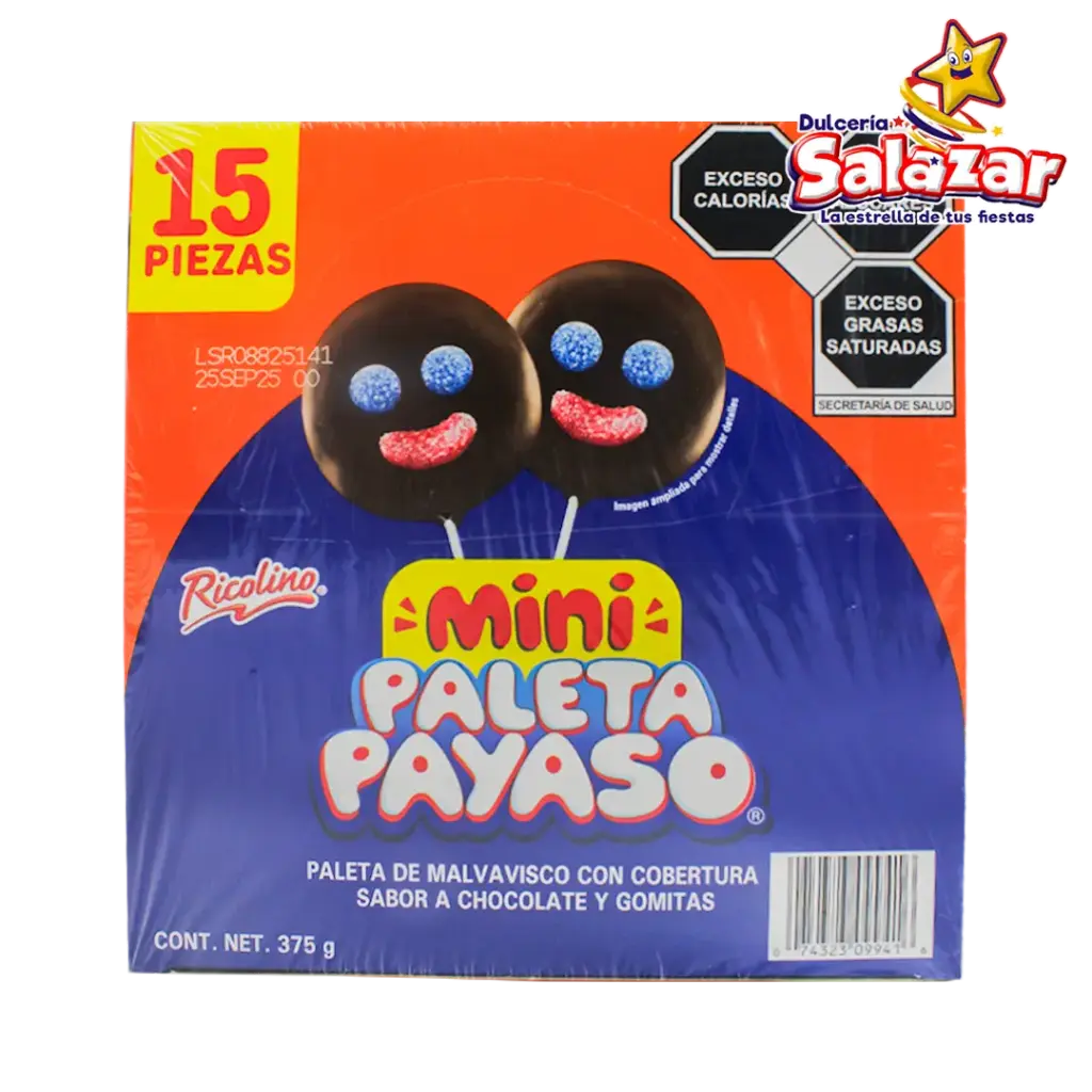 [RCO0074] PALETA PAYASO MINI RICOLINO -D.375G- "C/12/15"