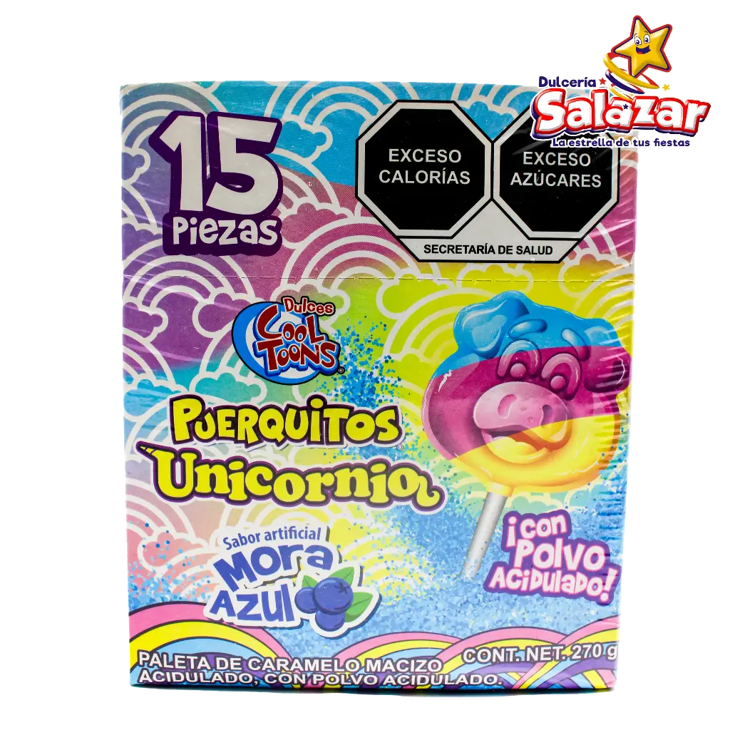 PALETA PUERQUITOS UNICORNIO PALETA COOLTOONS D. -B.270G- "C/24/15"