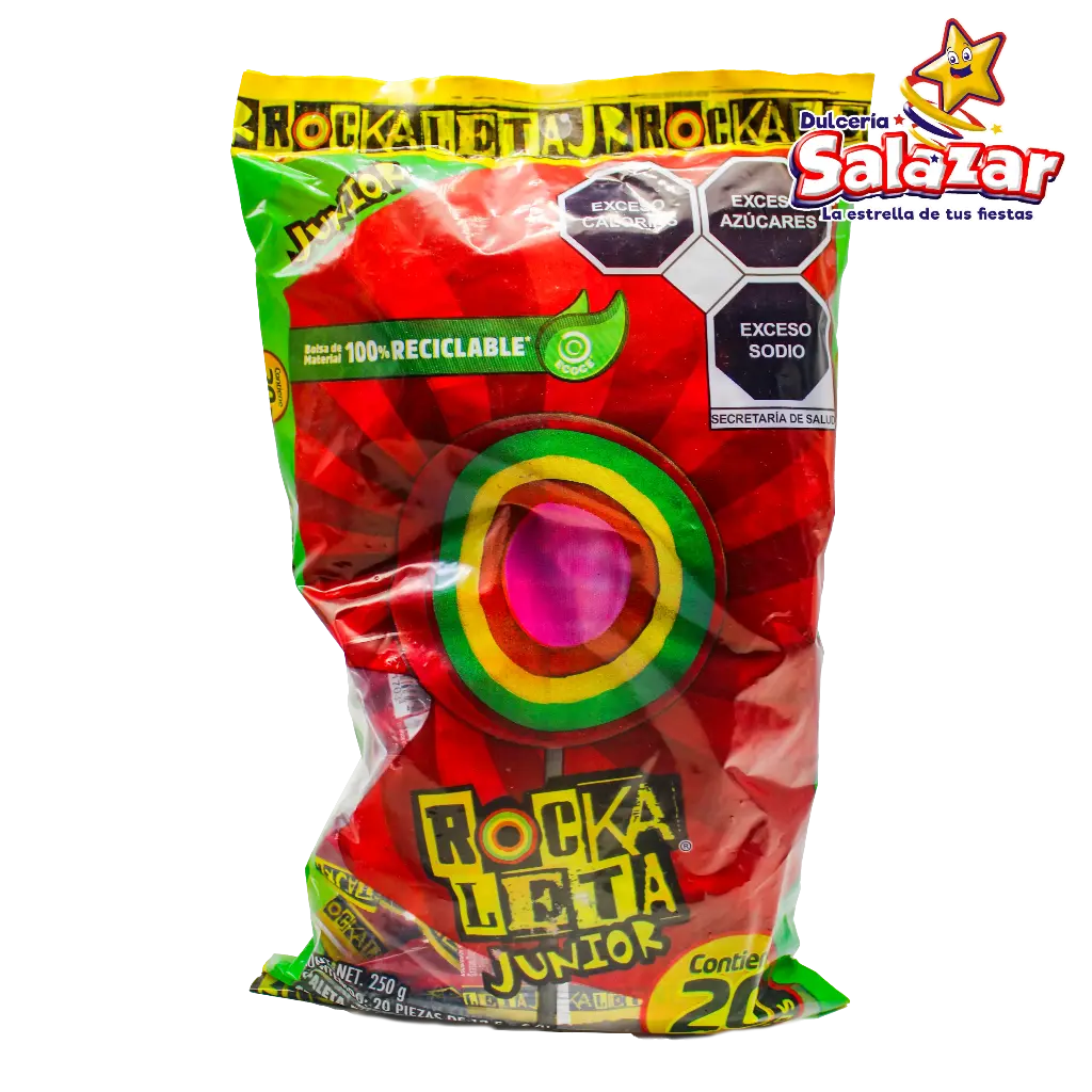 [SON0039] PALETA ROCKALETA JUNIOR SONRIC'S -B.250GR- "C/16/20"