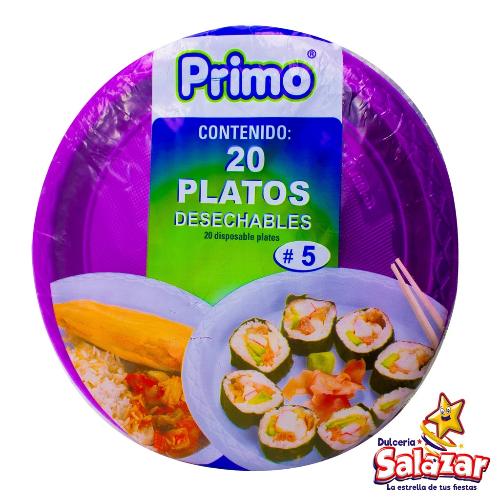 [PRI0023] PLATO #5 MORADO NEON PRIMO -B.20PZA- "C/25/20"