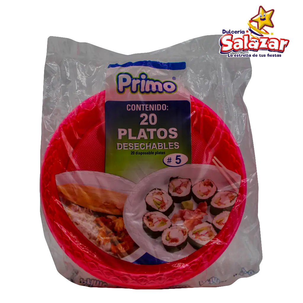 [PRI0022] PLATO #5 ROSA NEON PRIMO -B.20PZA- "C/25/20"