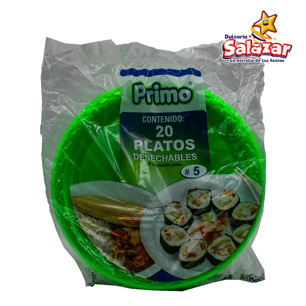 [PRI0021] PLATO #5 VERDE NEON PRIMO -B.20PZA- "C/25/20"