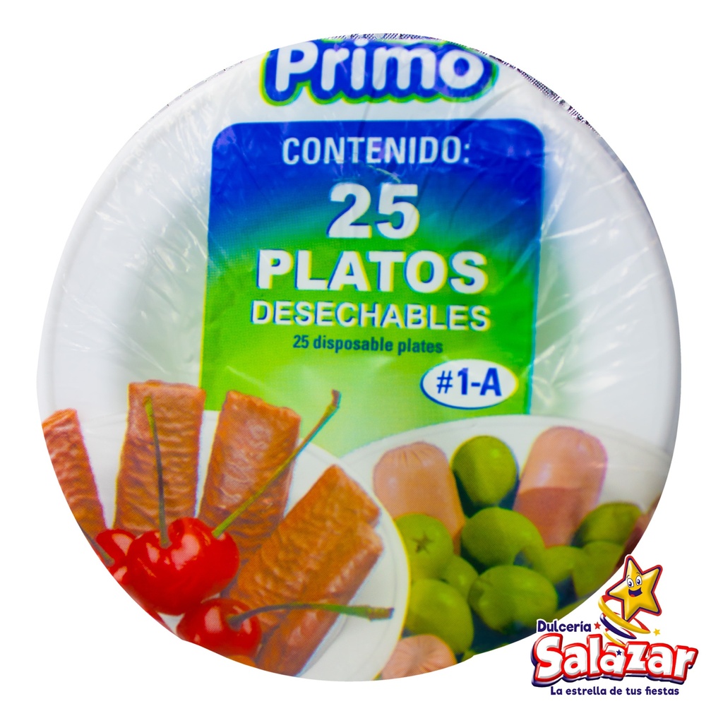 [PRI0007] PLATO PLASTICO #1A PRIMO -B.25PZA- "C/40/25"