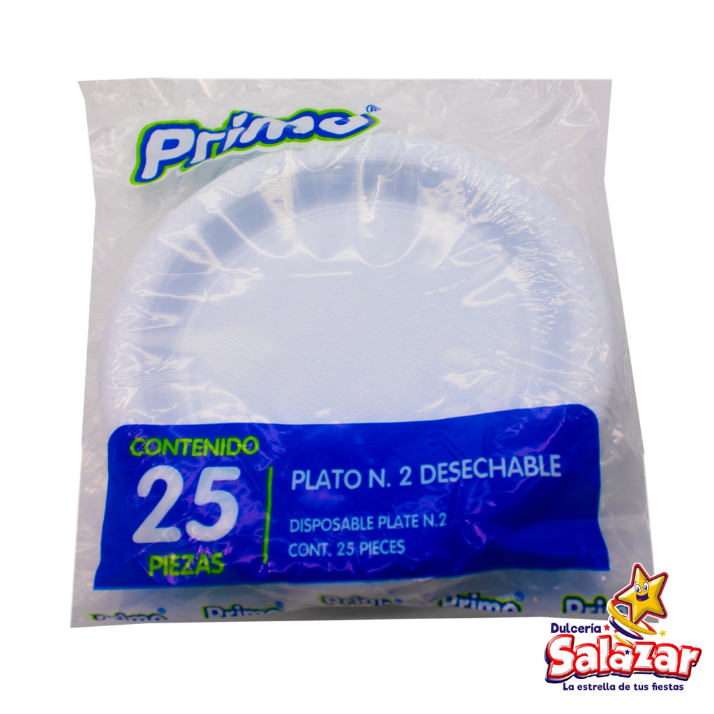[PRI0009] PLATO PLASTICO #2 PRIMO -B.25PZA- "C/40/25"