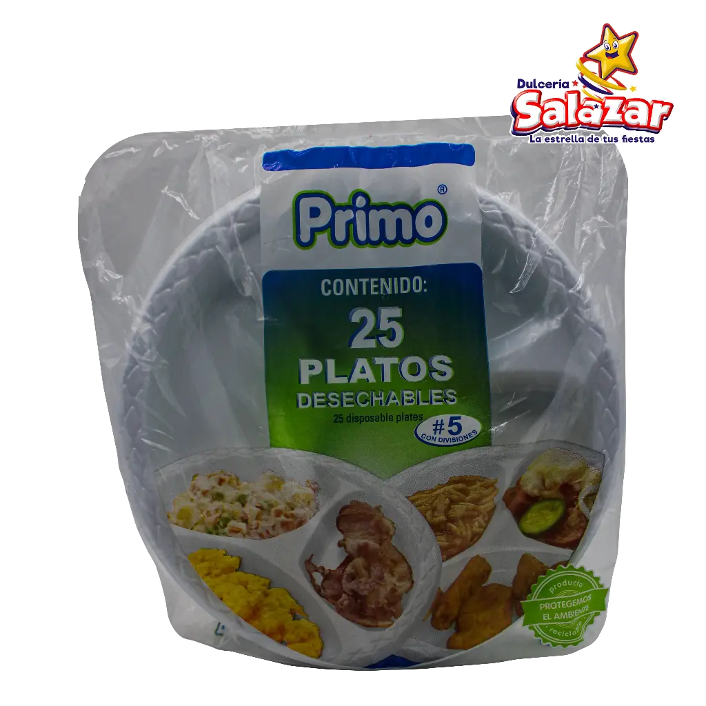 [PRI0013] PLATO PLASTICO #5 C/DIVISION PRIMO -B.25PZA- "C/20/25"
