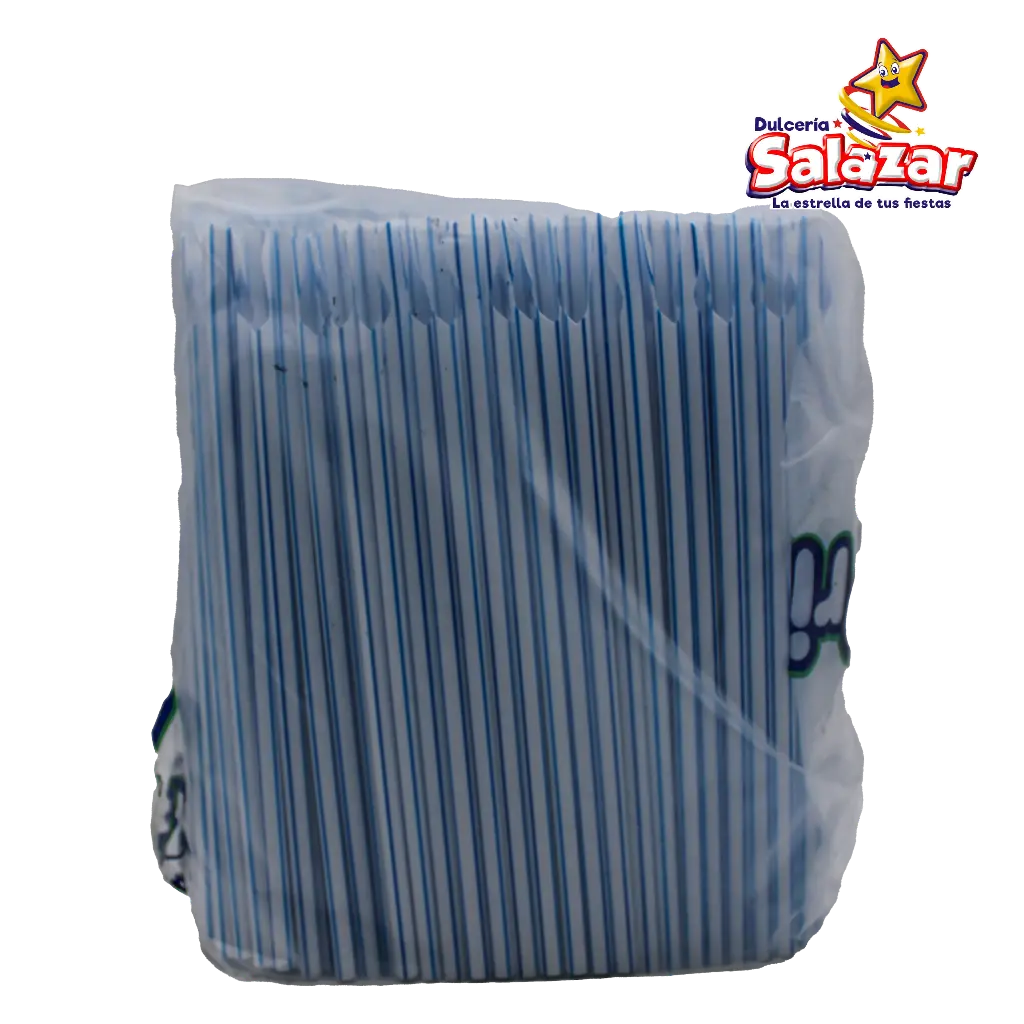 POPOTE CUCHARA C/RAYAS AZULES POH20D7"C/4/500"