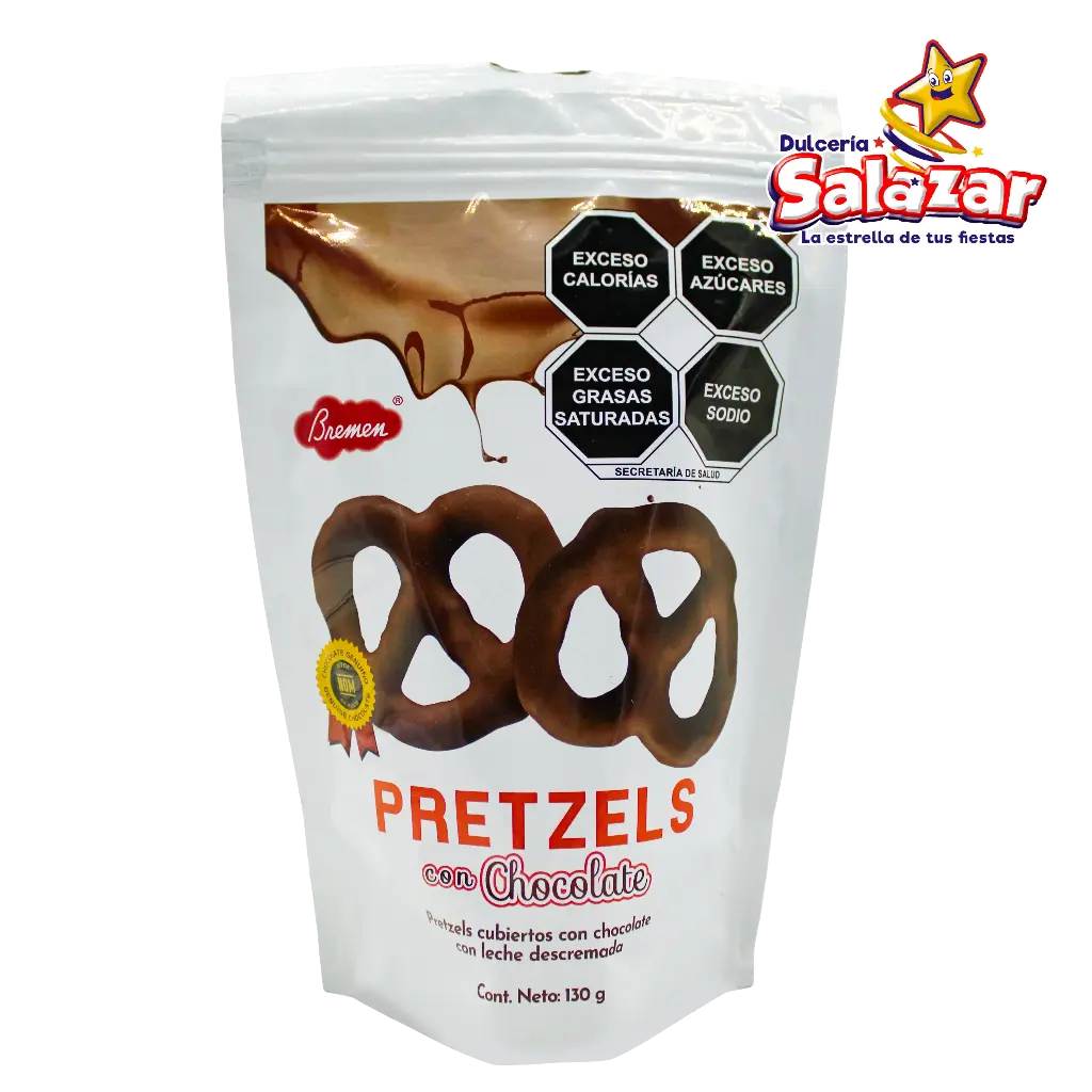 [BRE0053] PRETZEL CON CHOCOLATE BREMEN -B.130GR.- "C/1/130GR"
