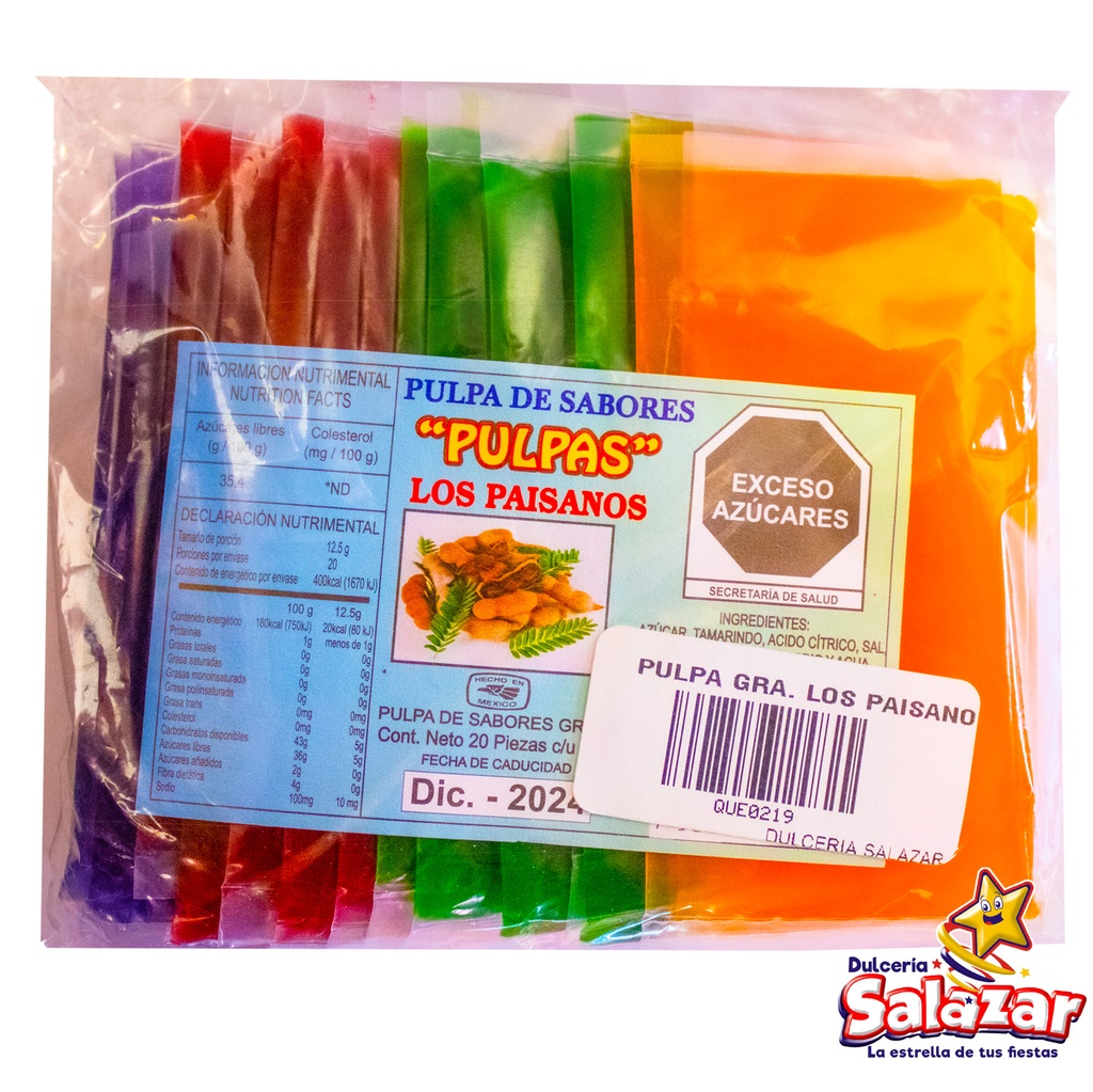 PULPA SABORES GRANDE. LOS PAISANOS -B.-350GR- "C/30/20"