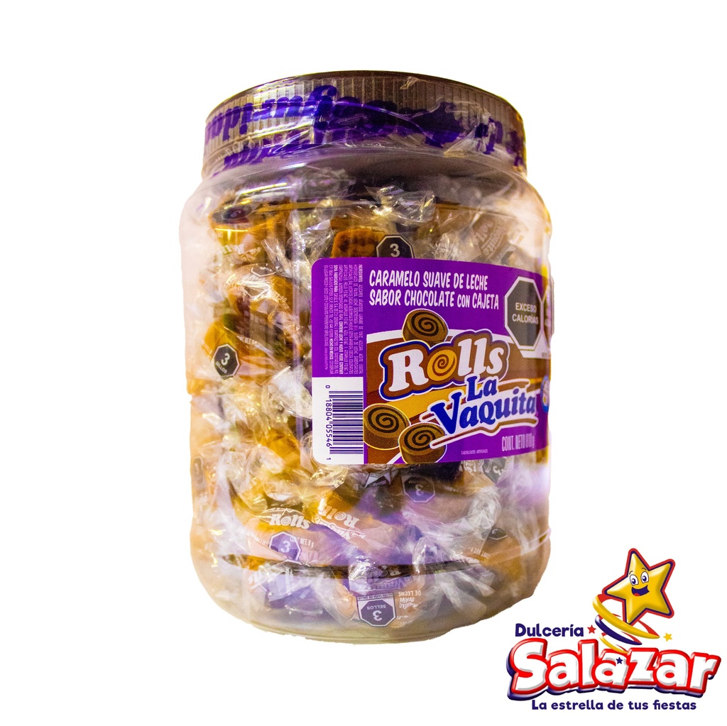 ROLLS LA VAQUITA CHOCOLATE/CAJETA CANELS -V.810G- "C/8/90"