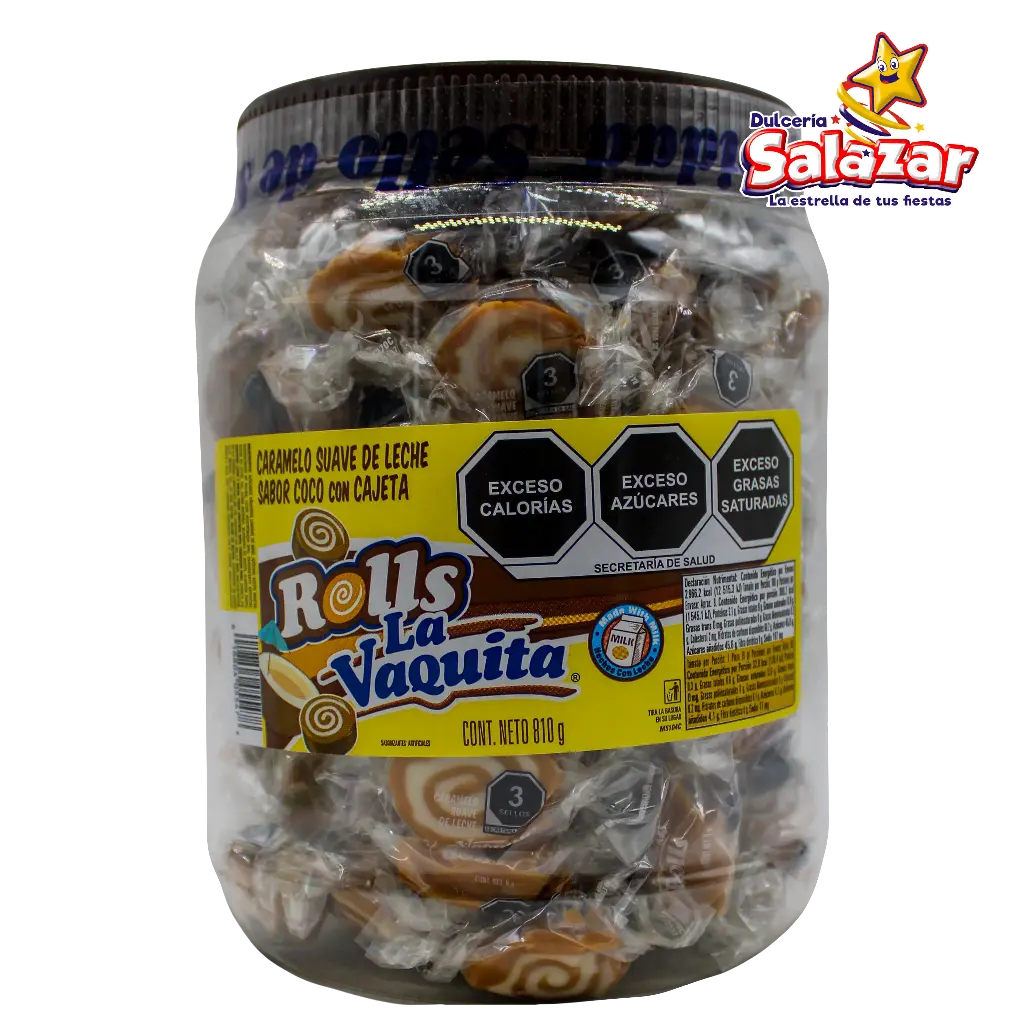 [CAN0118] ROLLS LA VAQUITA COCO/CAJETA CANELS -V.810G- "C/8/90"