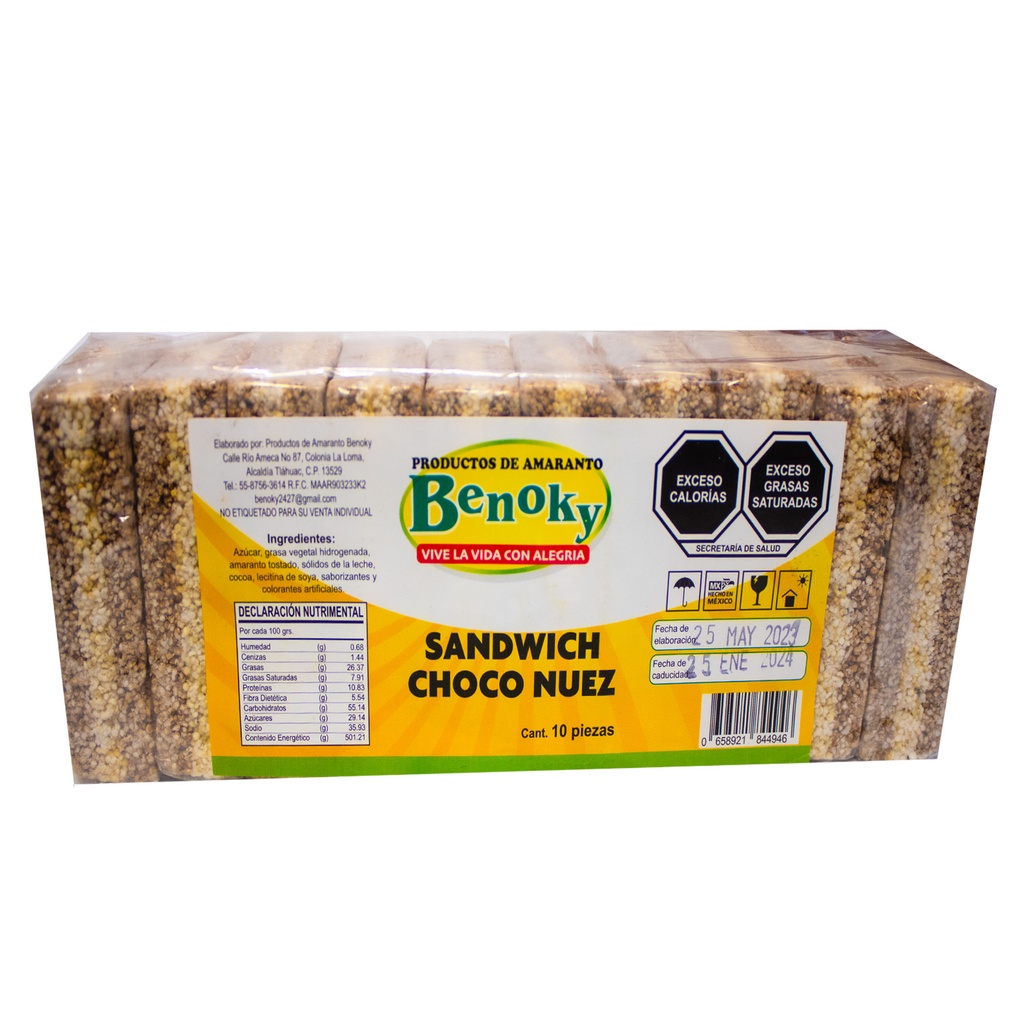 [PBE0010] SANDWICH CHOCO NUEZ BENOKY -B.10PZA- "C/20/1"