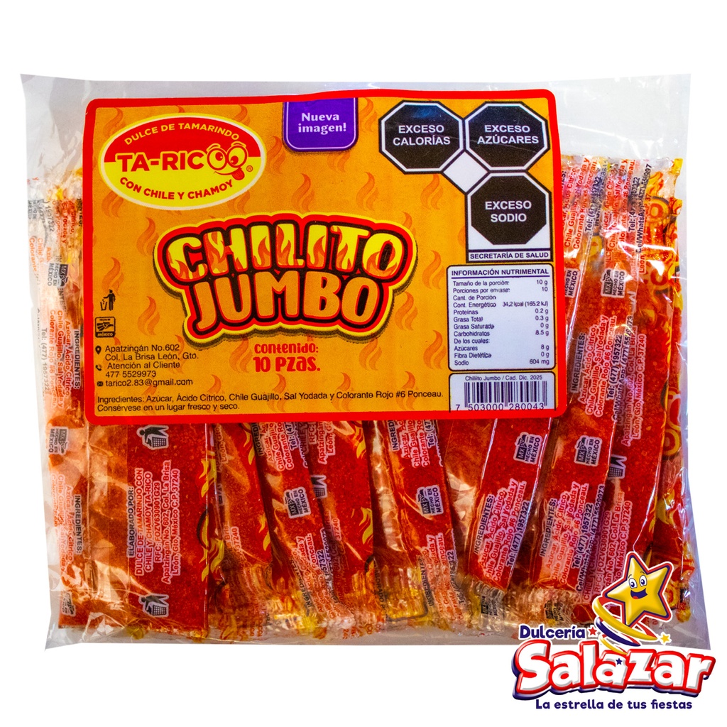 [TA0002] TA-RICO JUMBO CHILITO -B.10PZA- "C/75/10"
