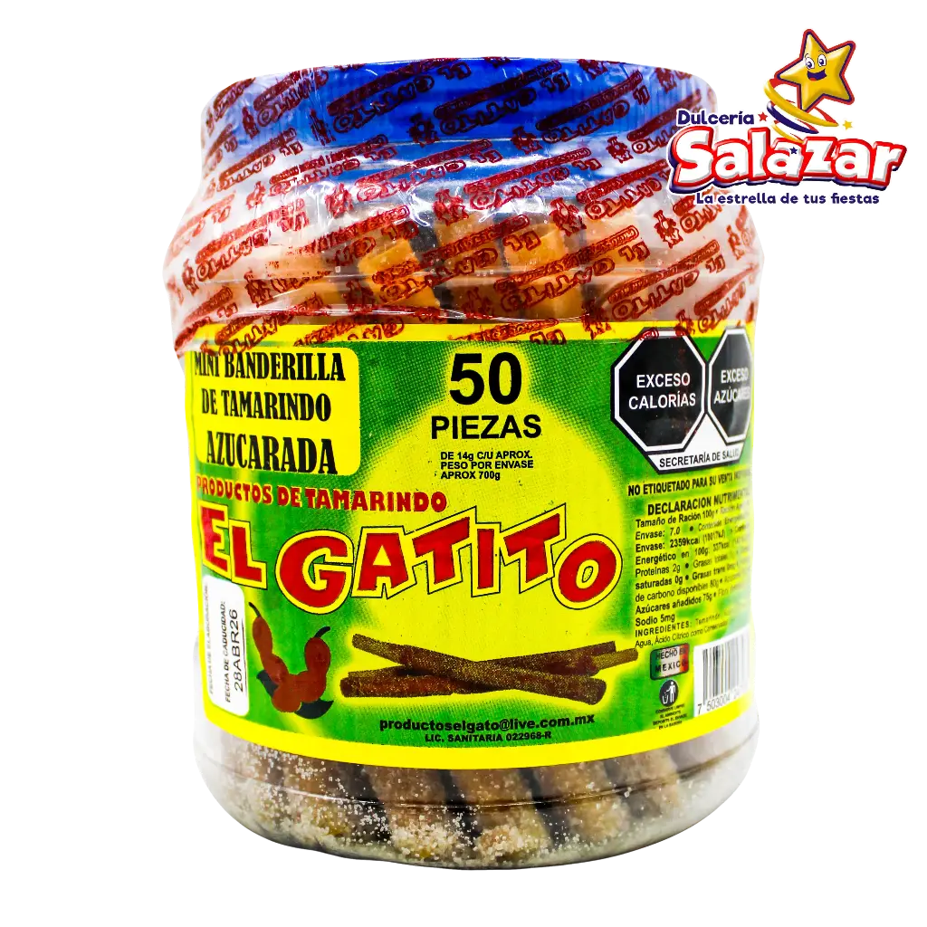 TAMARINDO BANDERILLA MINI AZUCAR EL GATITO -V.1.25KG- "C/12/50"