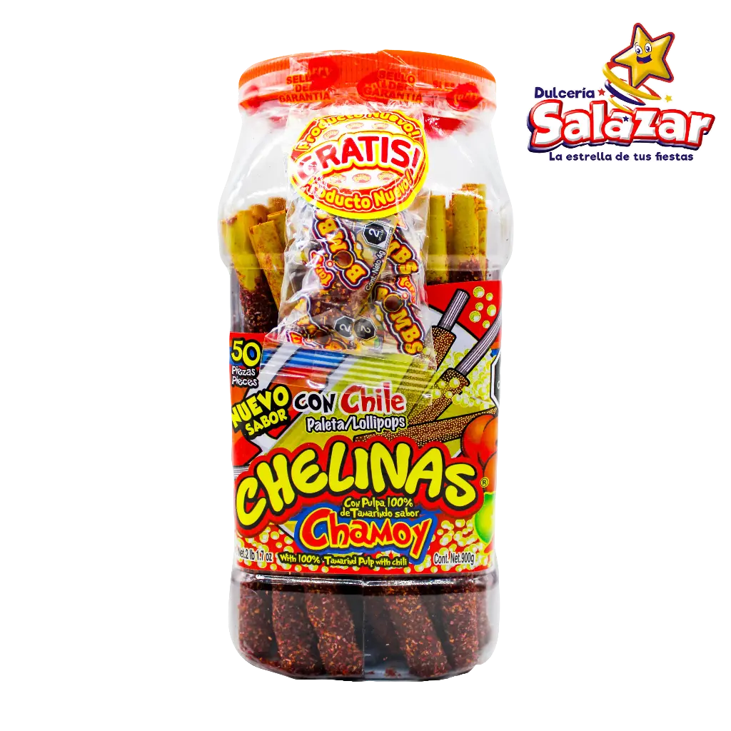 [TAY0042] TAMARINDO CHELINAS CHAMOY CON CHILE -V.900GR- "C/9/50"