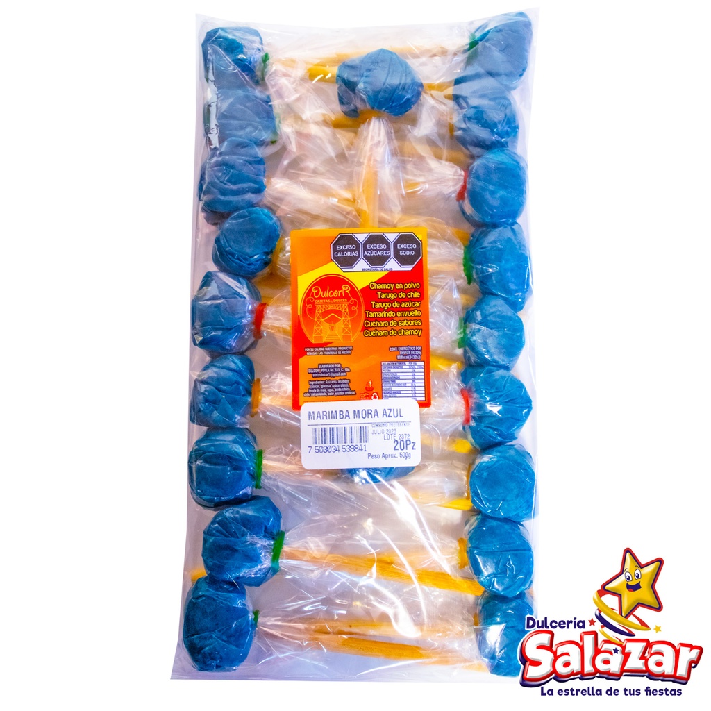 PALETA TAMARINDO MARIMBA MORA AZUL -B.20PZA- "C/20/20"