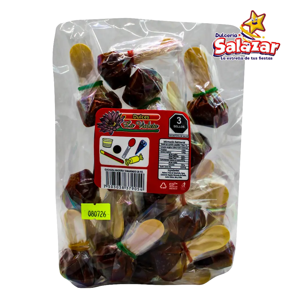 [VIO0061] TAMARINDO VIOLETA CUCHARA MADERA TAMARINDO -B.20PZA- "C/28/1"