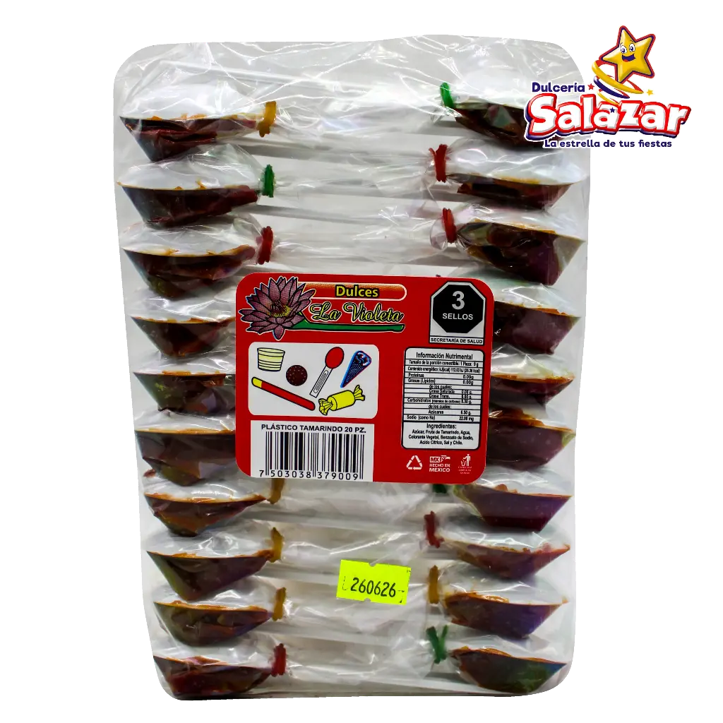 TAMARINDO VIOLETA CUCHARA PLASTICO TAMARINDO -B.20PZA- "C/28/1"