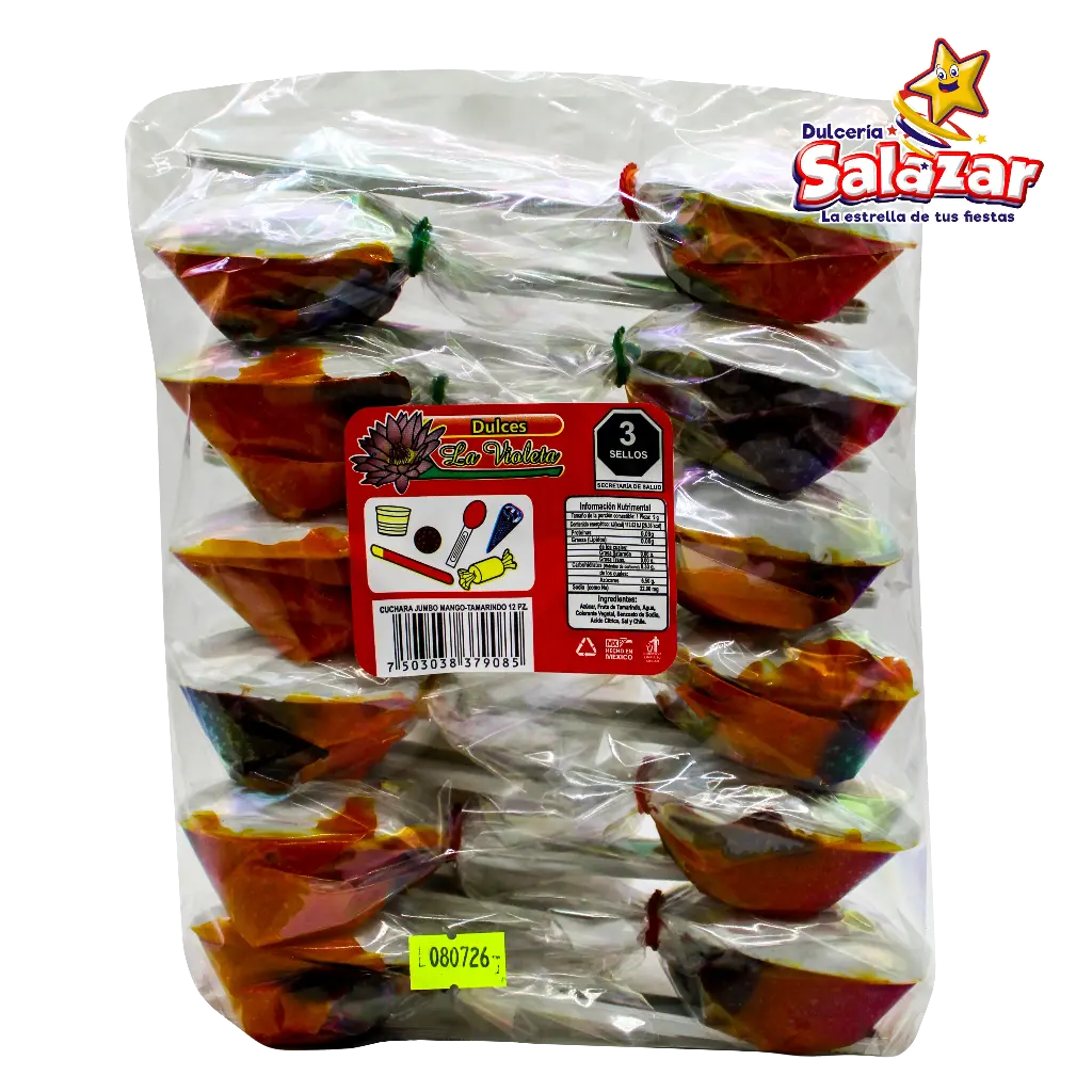 [VIO0067] TAMARINDO VIOLETA CUCHARA PLASTJUMBO MANGO -B.12PZA- "C/28/1"