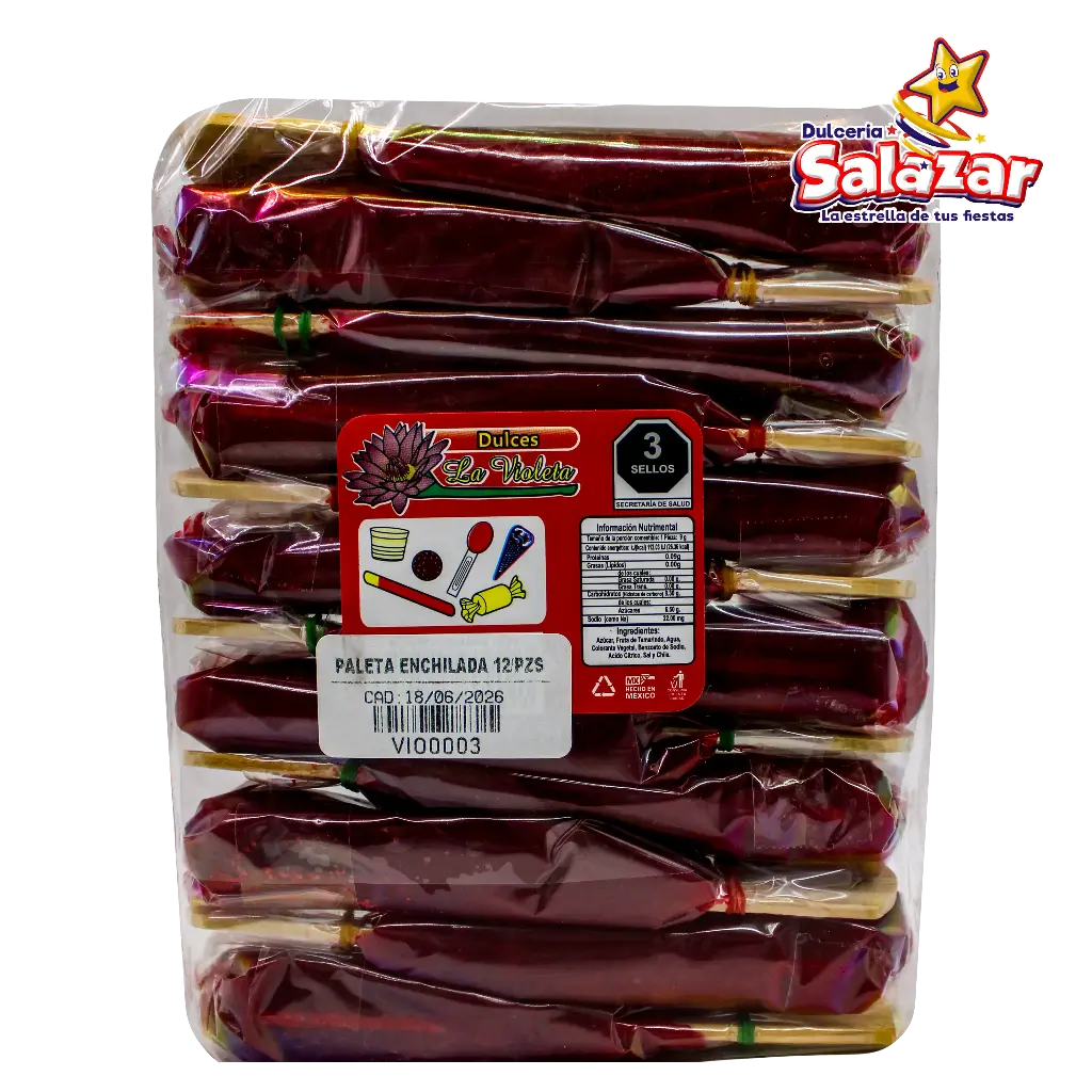[VIO0003] PALETA TAMARINDO VIOLETA ENCHILADA GRANDE -B.12PZA- "C/28/1"