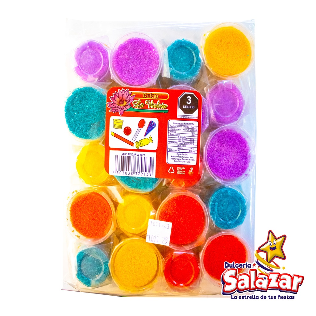 TAMARINDO VIOLETA VASO AZUCAR -B.20PZA- "C/36/1"