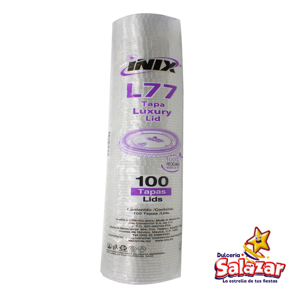 [INIX0104] TAPA L77 P/VASO TIPO CRISTAL "C/10/100"