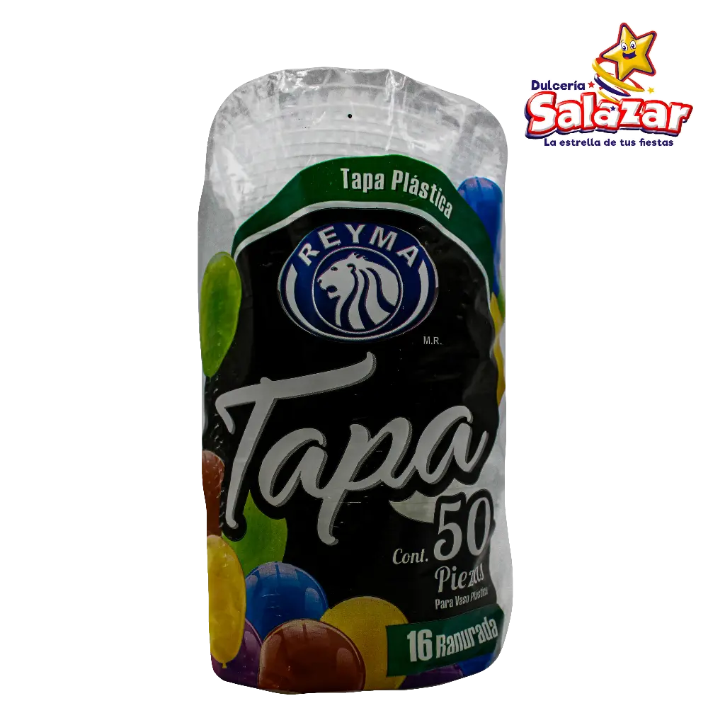 [REYM0041] TAPA RANURADA P/VASO POLIPRO No. 16 REYMA TP16R -B.50PZA- "C/20/50"