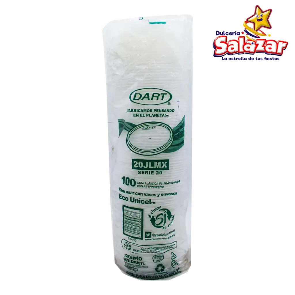 [DAR0031] TAPA PLASTICO DART 20JLMX -B.100PZA- "C/10/100"