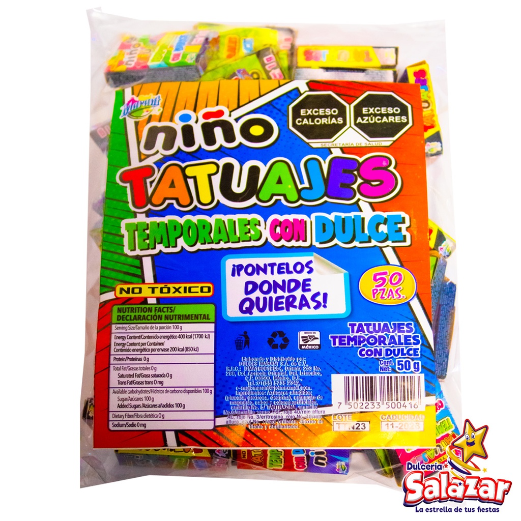 [MARA007] TATUAJE NIÑO CON DULCE MARANT -B.50G- "C/40/50"