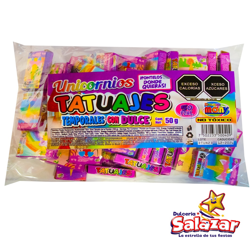 [MARA006] TATUAJE UNICORNIO CON DULCE MARANT -B.50G- "C/40/50"