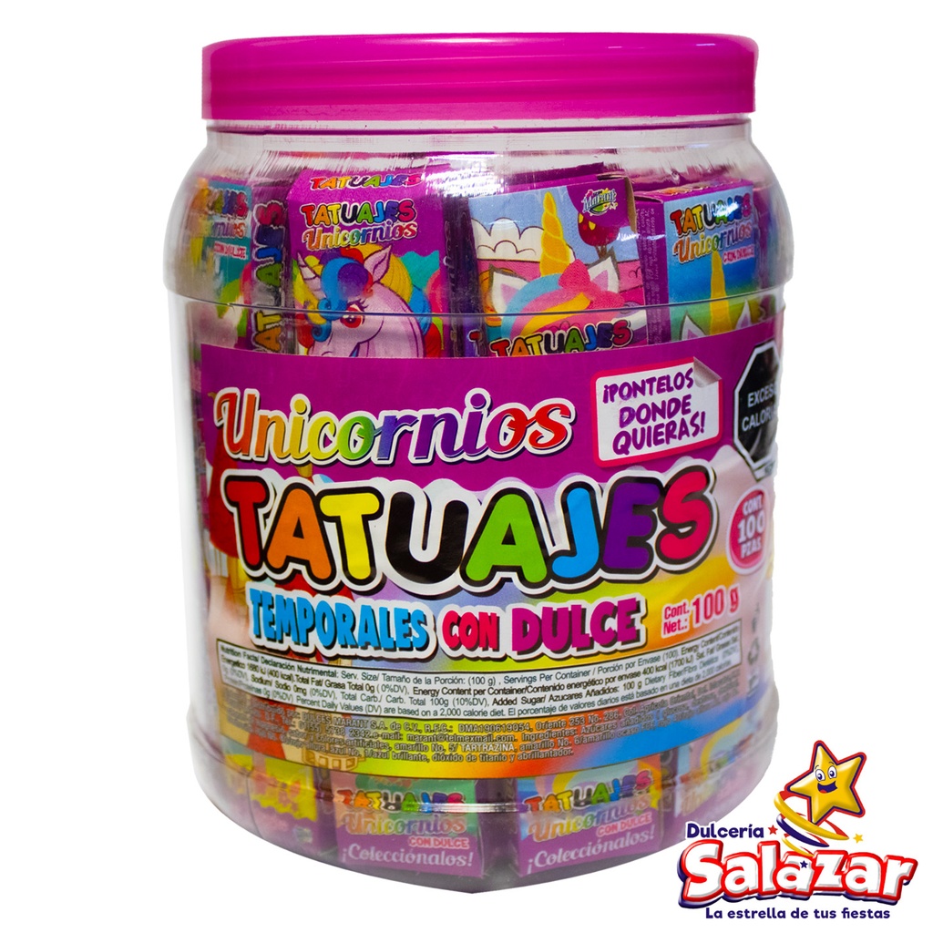 TATUAJE UNICORNIO CON DULCE MARANT -V.100G- "C/18/100"