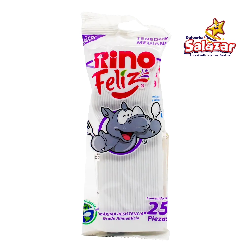 TENEDOR BLANCO MEDIANO RINO -B.25PZA- "C/40/25"