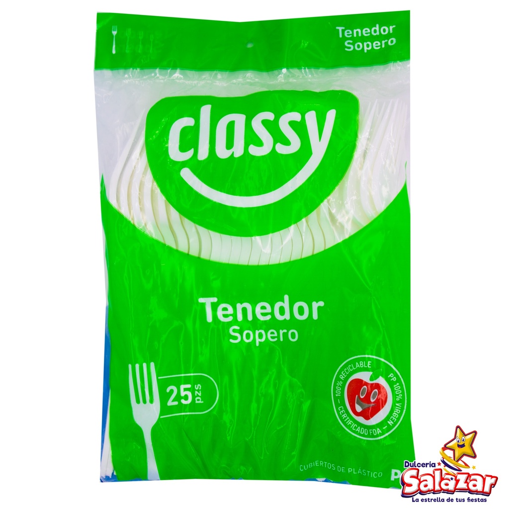 TENEDOR BLANCO SOPERO CLASSY -B.25PZA- "C/40/25"