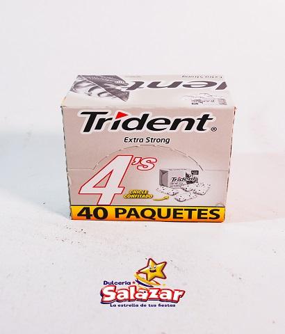 CHICLE TRIDENT WHITE 4'P MENTA FUERTE -D.208G- "C/40/40"
