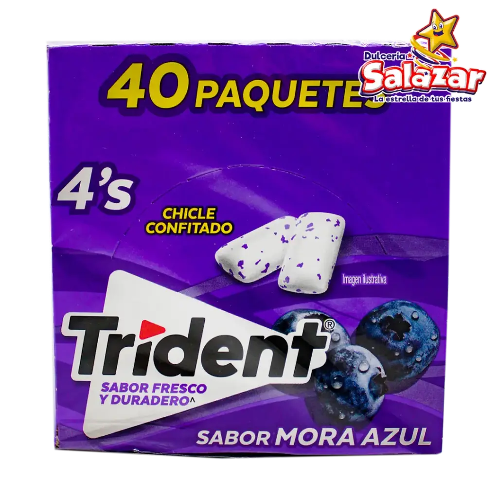 CHICLE TRIDENT WHITE 4`P MORA AZUL -D.208G- "C/40/40"