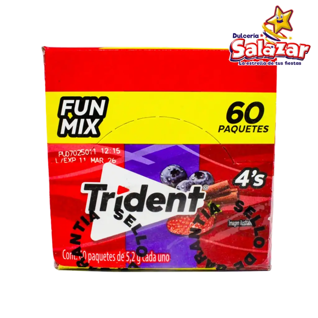 [ADA0020] CHICLE TRIDENT WHITE 4'P FUN MIX -D.312G- "C/24/60"