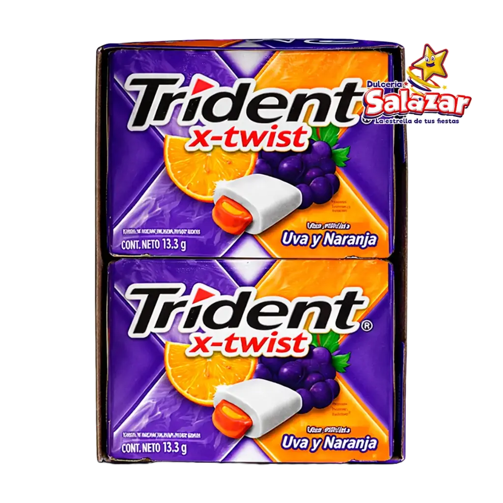 [ADA0017] CHICLE TRIDENT X-TWIST UVA/NARANJA -D.133G- "C/24/10"