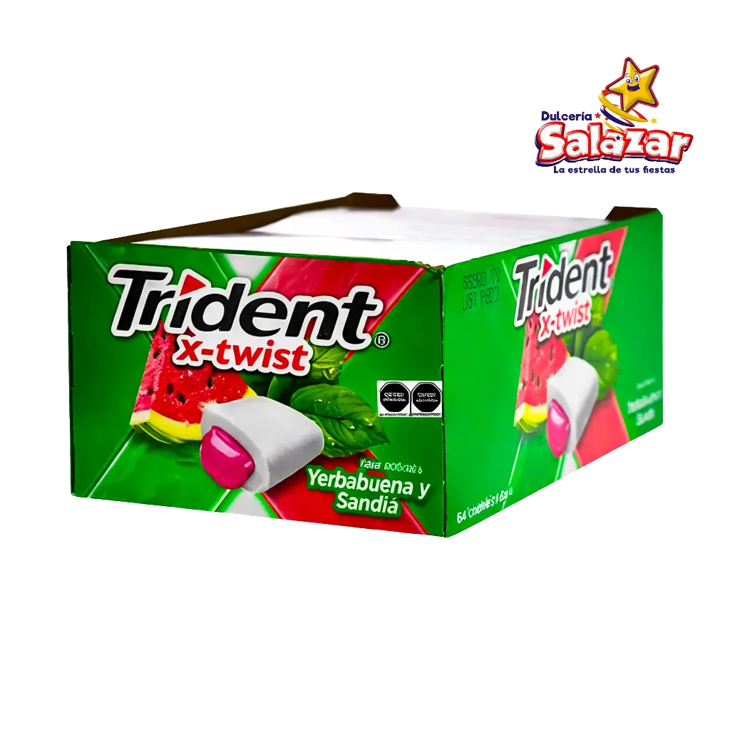 [ADA0016] CHICLE TRIDENT X-TWIST YERBABUENA/SANDIA -D.133G- "C/24/10"