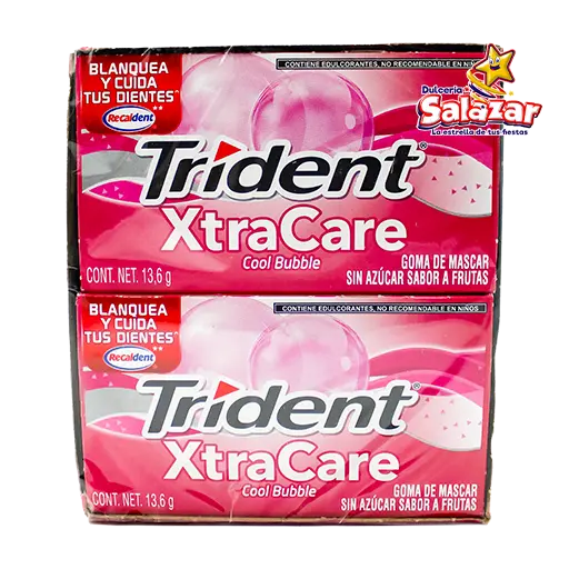 [ADA0169] CHICLE TRIDENT XTRACARE COOL BUBBLE -D.163.2G- "C/32/12"