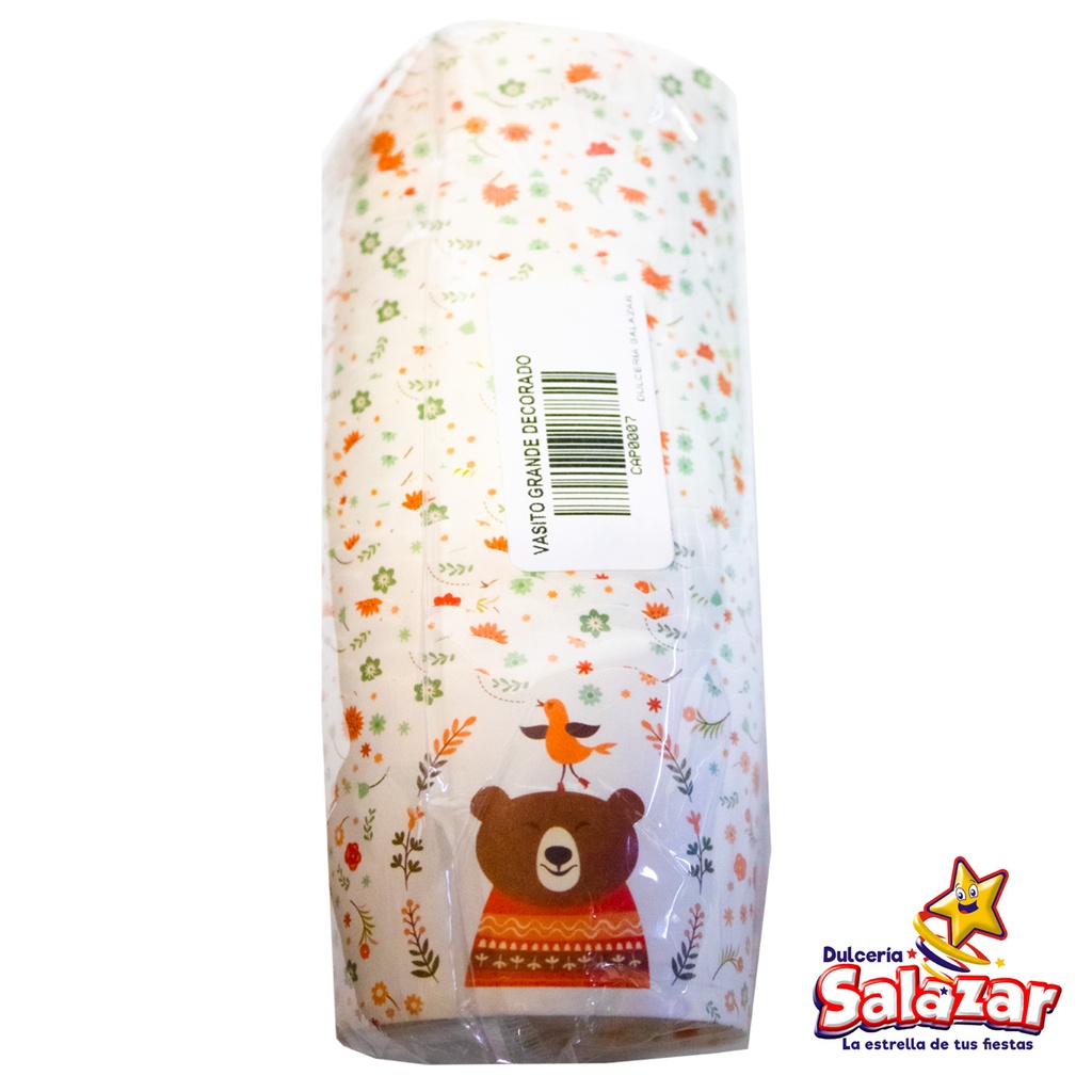 [CAP0007] VASITO GRANDE DECORADO -B.25PZA-