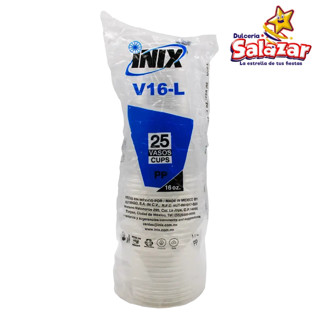 [INIX0033] VASO #16 PLASTICO V16-L INIX -B.473ML- "C/40/25"