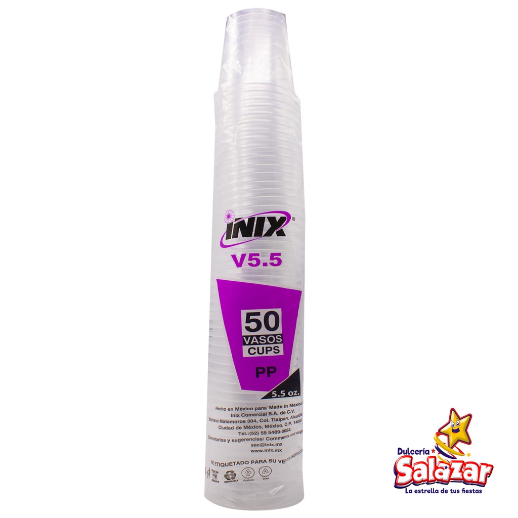 [INIX0016] VASO #5.5 PLASTICO V5.5 INIX -B.50PZA- "C/20/50"