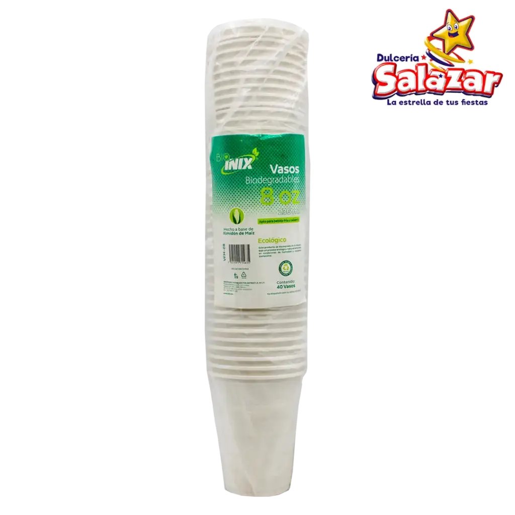 [INIX0011] VASO BIODEGRADABLE 8OZ INIX -B.40PZA- "C/50/40"