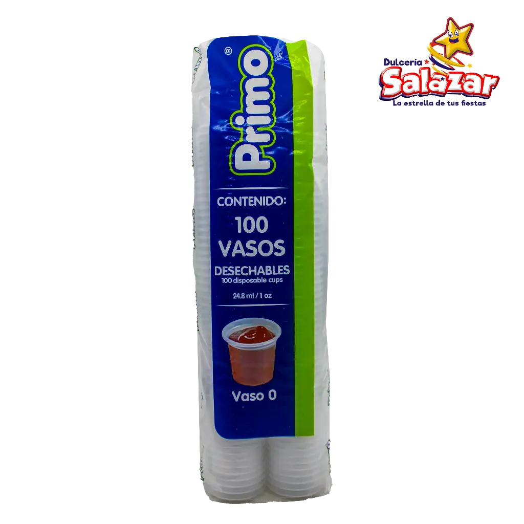 VASO PLASTICO #0 PRIMO VAP0106 -B.100PZA- "C/20/100"