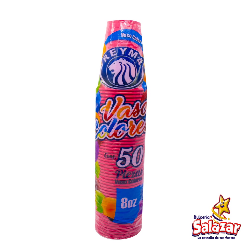 VASO POLIPRO No. 8 MULTICOLOR REYMA VP8MC-B.50PZA- "C/20/50"