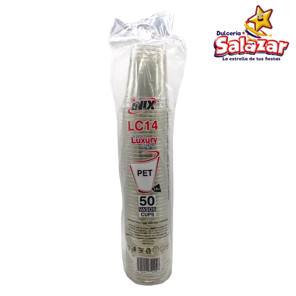 VASO DE PET 14 OZ INIX LC14-500 "C/10/50"