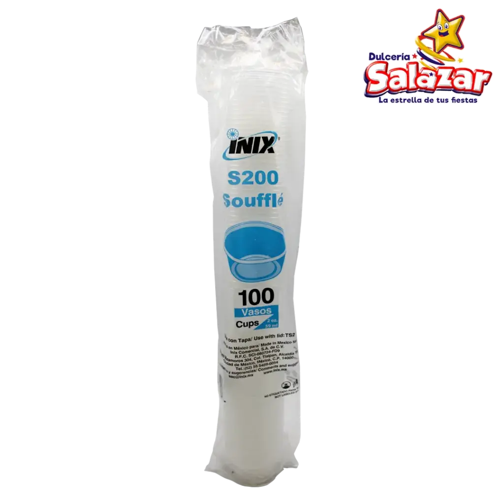 [INIX0121] VASO SOUFFLE DE PP/T PARA 2 OZ S200 -B.100PZA- "C/10/100"