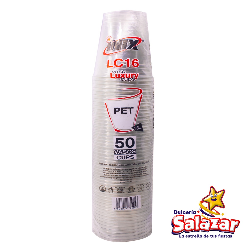 [INIX0100] VASO TIPO CRISTAL LC16 LUXURY INIX B.50pz "C/10/50"